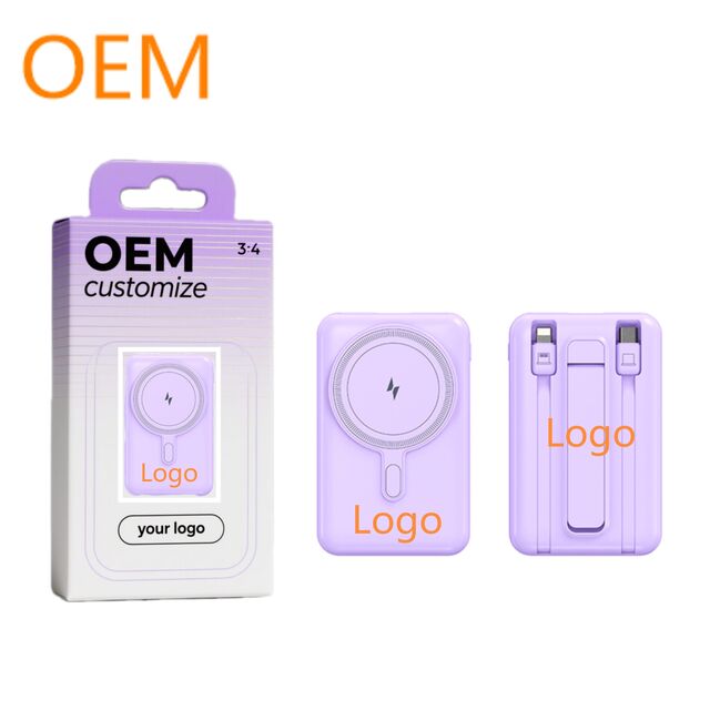 2026 Großhandel OEM/ODM Powerbank mit individuellem Logo, Taschenformat, 10000 mAh, kabellos magnetisch, PD22.5W Schnellladung mit Ladekabeln