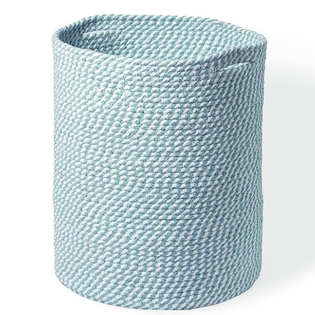 Panier à linge en coton recyclé personnalisable 15x17,7 pouces, panier de rangement en corde tissée pour serviettes, jouets et couvertures, prix d'usine OEM/ODM