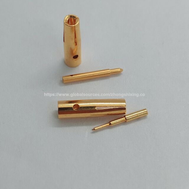 Fabricação automatizada de fábrica, agulha de latão, tampão de orifício de cobre, agulha de cobre macho e fêmea, banhado a ouro