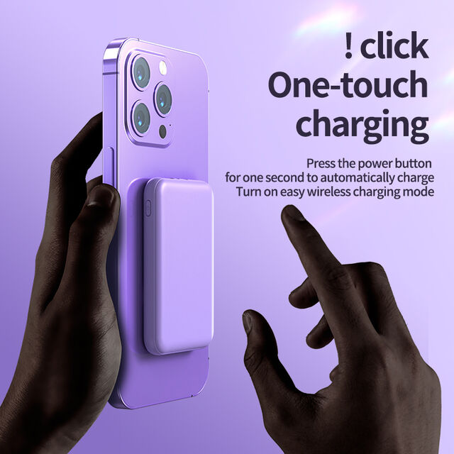 2026 Carregador sem Fio Portátil OEM com Suporte, Power Bank 5000 MAH PD 22.5W Carregamento Rápido para Celular