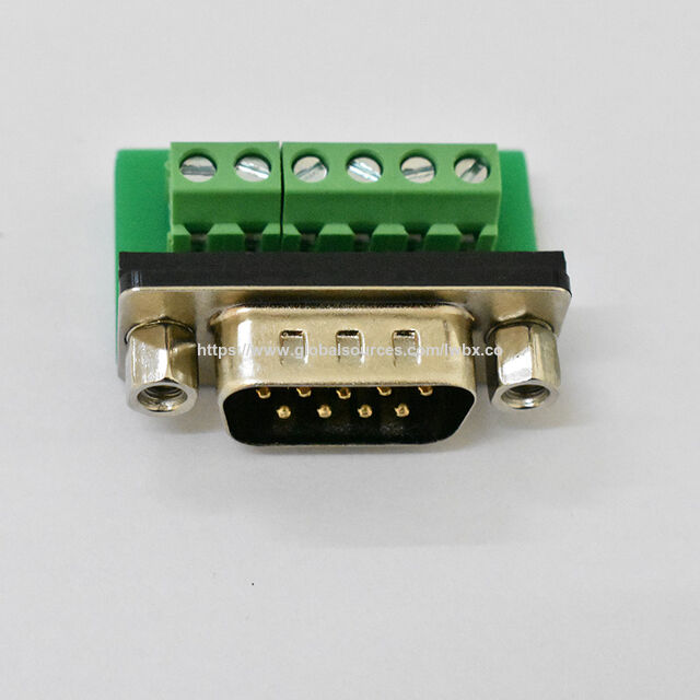 Goldbeschichteter DB9 Stecker auf 6P Klemmblock Adapter