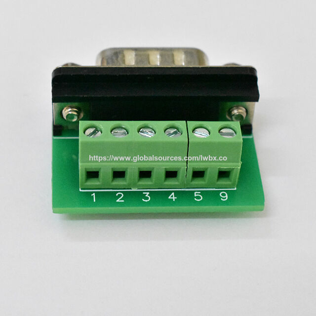Goldbeschichteter DB9 Stecker auf 6P Klemmblock Adapter