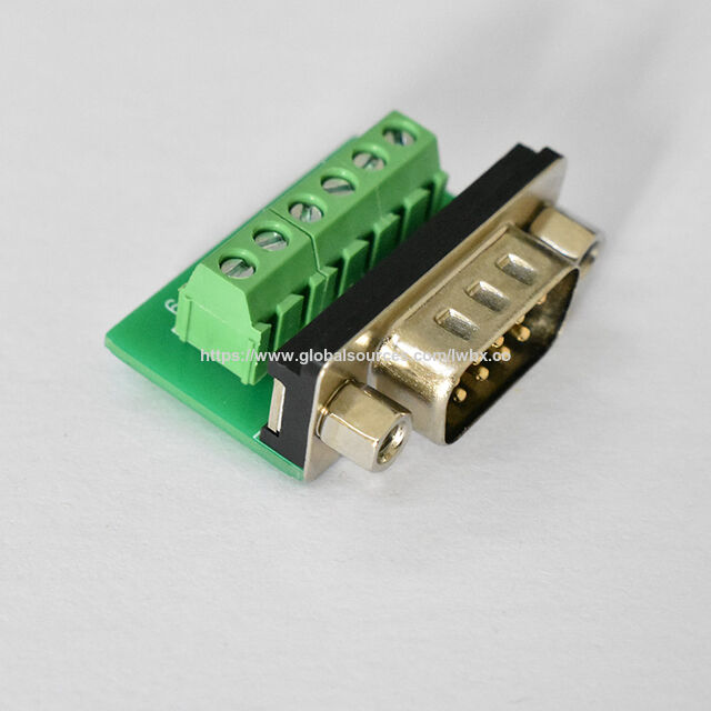 Goldbeschichteter DB9 Stecker auf 6P Klemmblock Adapter