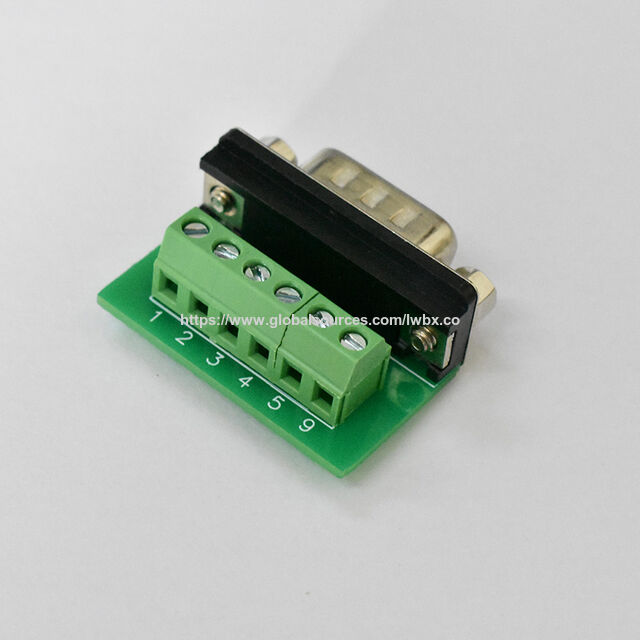 Goldbeschichteter DB9 Stecker auf 6P Klemmblock Adapter