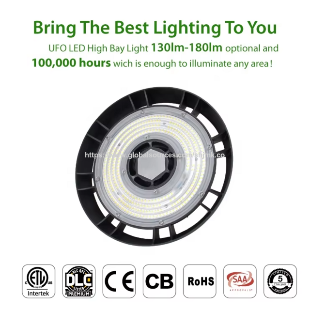 Luminaire industriel LED High Bay UFO 100W-240W, efficace et économe en énergie, pour éclairage d'usine, d'entrepôt et d'atelier