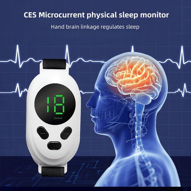 Appareil d'aide au sommeil portable Instrument de maintien à microcourant Soulagement de l'anxiété et de la pression Masseur de tête pour un sommeil profond