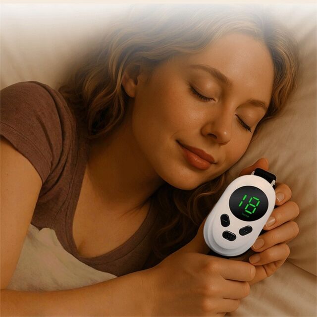 Appareil d'aide au sommeil portable Instrument de maintien à microcourant Soulagement de l'anxiété et de la pression Masseur de tête pour un sommeil profond