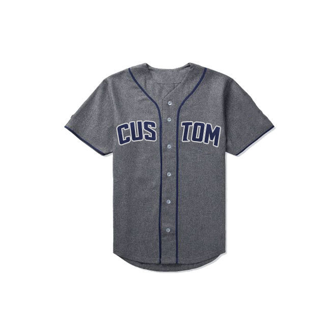 Camiseta de beisebol masculina de malha, lisa, com design de bordado personalizado e estilo de botão para softball