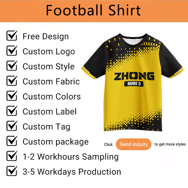 Maillot de football d'équipe 100 % polyester sublimé personnalisé pour vêtements de football