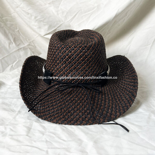 Chapéu de palha 100% de cor mista, chapéu de cowboy ocidental americano com cabeça de touro decorativa, designs personalizados são bem-vindos. Atacado de chapéus de palha.