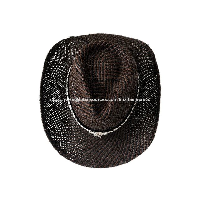 Chapéu de palha 100% de cor mista, chapéu de cowboy ocidental americano com cabeça de touro decorativa, designs personalizados são bem-vindos. Atacado de chapéus de palha.