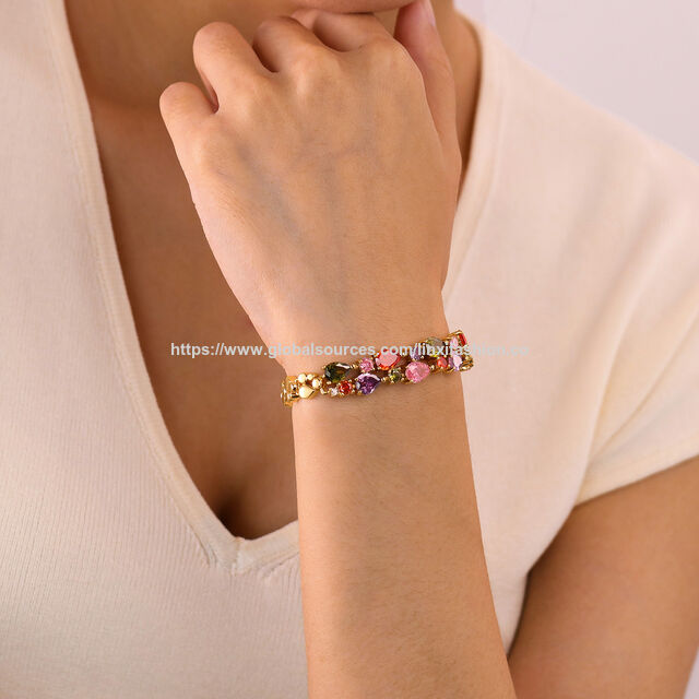 Pulseira de Tênis Azul Cravejada - Bijuteria de Moda por Atacado