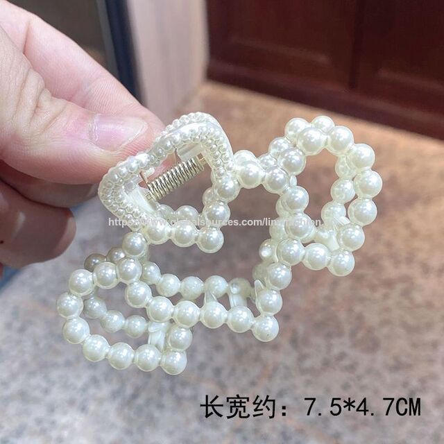 Atacado de fábrica, novos estilos de garras de cabelo, prendedor de cabelo de pérolas da moda, mais padrões para opções