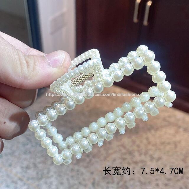 Atacado de fábrica, novos estilos de garras de cabelo, prendedor de cabelo de pérolas da moda, mais padrões para opções