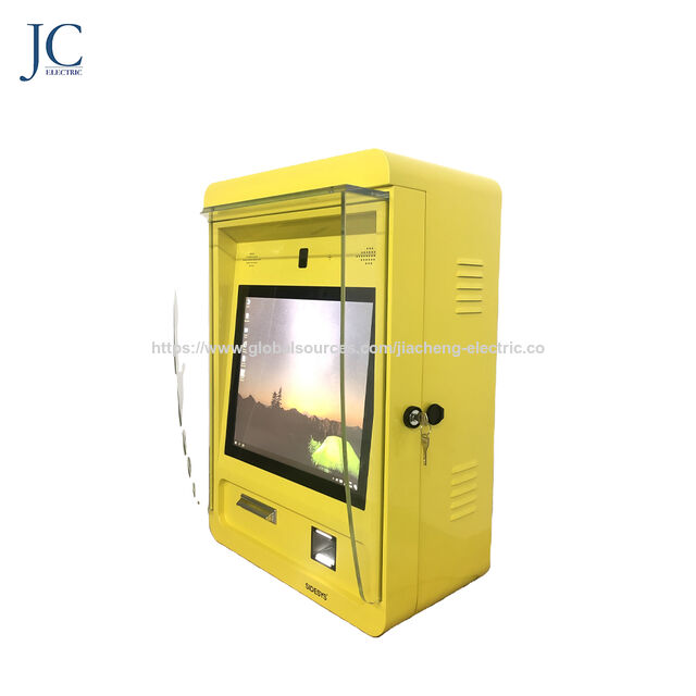 كشك دفع رسوم مواقف السيارات الاحترافي مع تكامل الدفع النقدي ورمز الاستجابة السريعة، وطابعة حرارية، وإدارة عن بعد من مورد موثوق