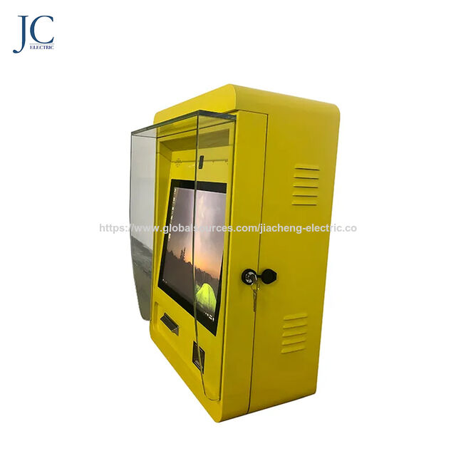 كشك دفع رسوم مواقف السيارات الاحترافي مع تكامل الدفع النقدي ورمز الاستجابة السريعة، وطابعة حرارية، وإدارة عن بعد من مورد موثوق