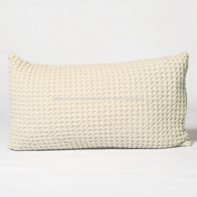 Prix usine Housse de coussin gaufrée ivoire 20" personnalisable - Housse de coussin décorative 100 % coton pur Fabrication OEM/ODM