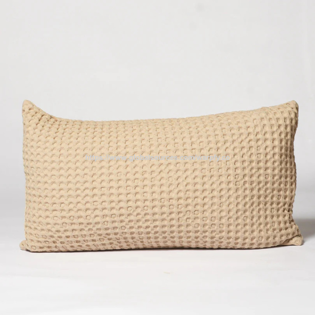 Prix usine Housse de coussin gaufrée ivoire 20" personnalisable - Housse de coussin décorative 100 % coton pur Fabrication OEM/ODM