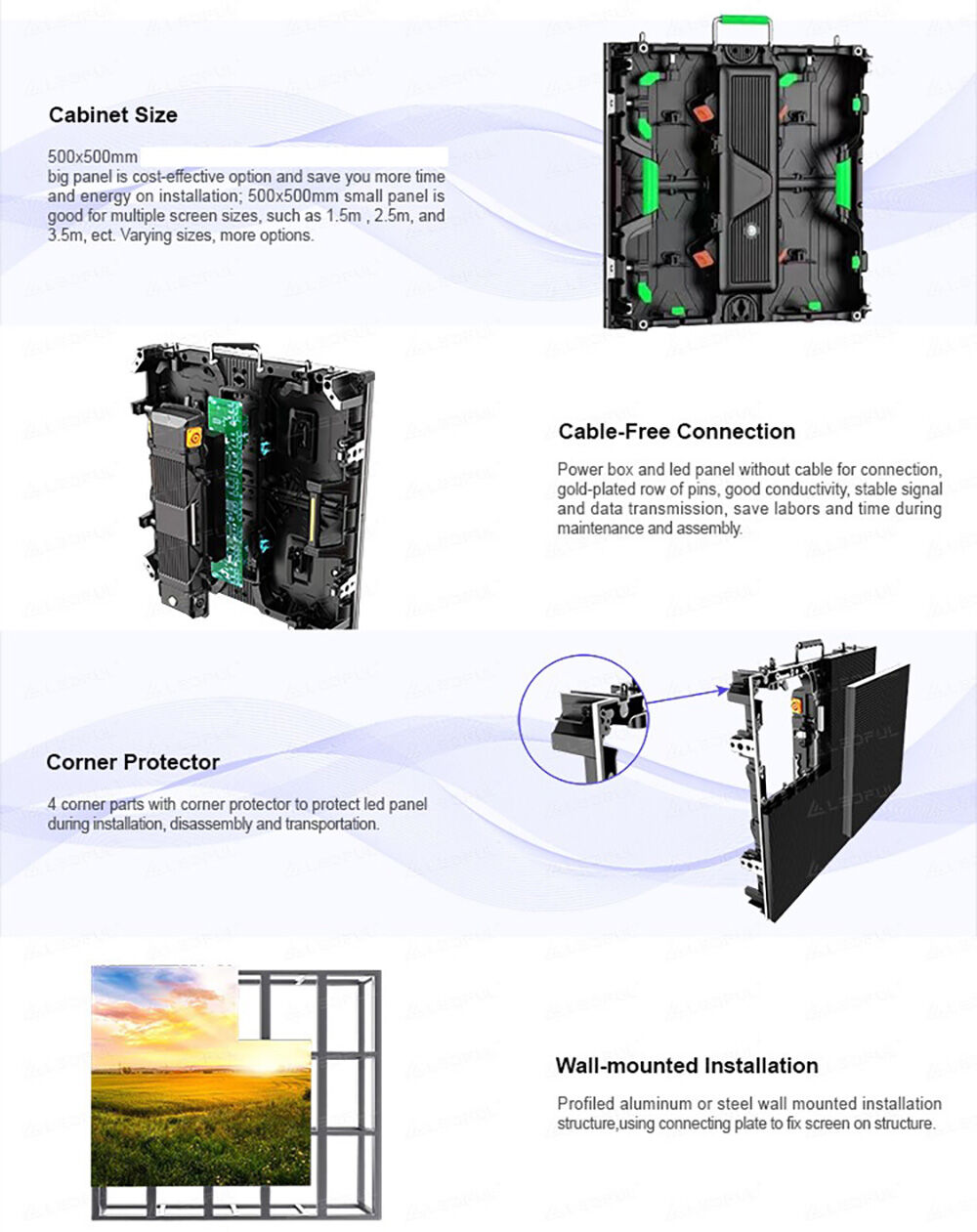 Outdoor Portable Full Color Led Video Wall Panel Waterproof Led Rental ...