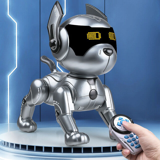 Chien Robot Intelligent Télécommandé pour Enfants, Chiot Robotique Programmable, Jouet de Chien Robot Cascadeur Interactif Intelligent