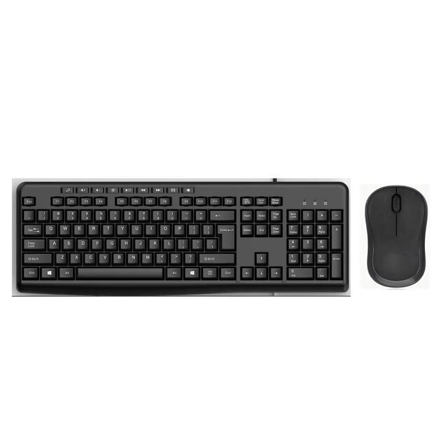 Combo Inalámbrico Multimedia 2.4G KR-1911R con 10 Teclas de Acceso Rápido, Ratón 3D de 1200dpi, Sensor Pixart 3065