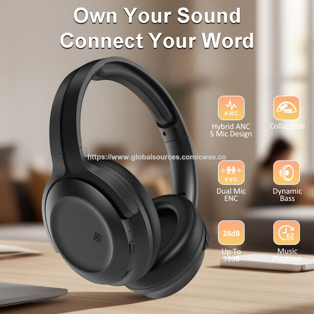 Fones de ouvido Bluetooth sem fio esportivos mais vendidos, fones de ouvido Bluetooth dobráveis com microfone e controle de volume.