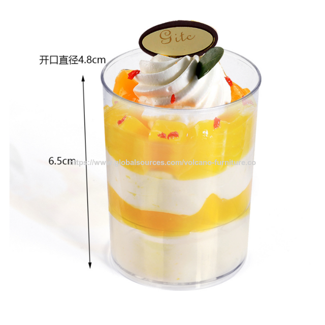 Vasos de mousse desechables al por mayor, vasos de postre, vasos de plástico, vasos de pudín, vasos redondos, vasos de pastelería, vasos de postre desechables