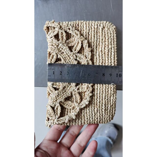Bolsa de mão de ráfia bege natural grande feita à mão, clutch de noite de verão, bolsa de praia com forro de algodão, bolsa de mão para presente