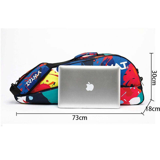 Saco de raquete de pickleball de nylon à prova d'água com capacidade para 3-6 raquetes de badminton, saco esportivo de badminton, raquete de tênis, sacos esportivos, branco, pacote com 12