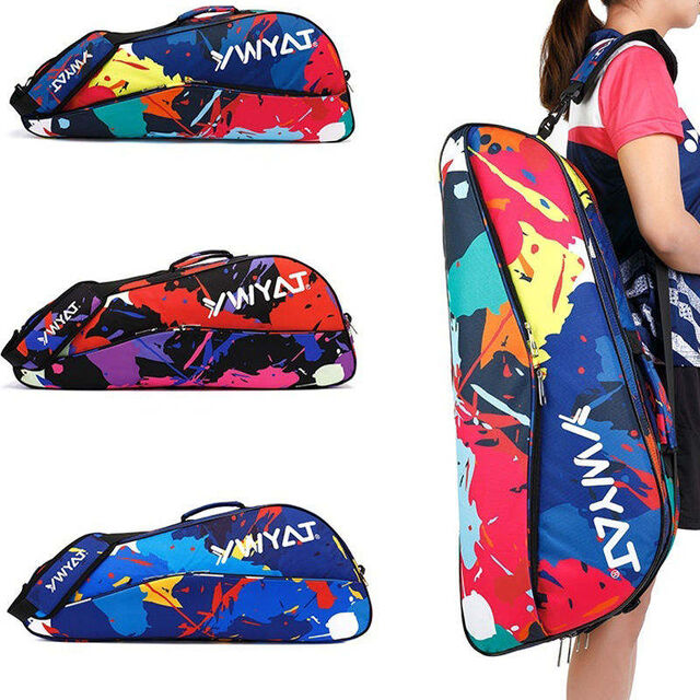 Saco de raquete de pickleball de nylon à prova d'água com capacidade para 3-6 raquetes de badminton, saco esportivo de badminton, raquete de tênis, sacos esportivos, branco, pacote com 12