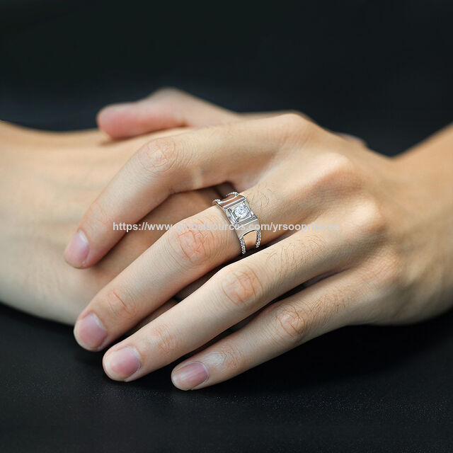 Hochwertiger Modeschmuck Herrenring aus Zirkon S925 Silber - Luxus Geschenk
