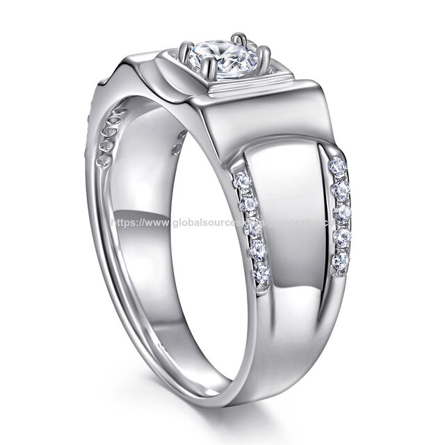 Hochwertiger Modeschmuck Herrenring aus Zirkon S925 Silber - Luxus Geschenk