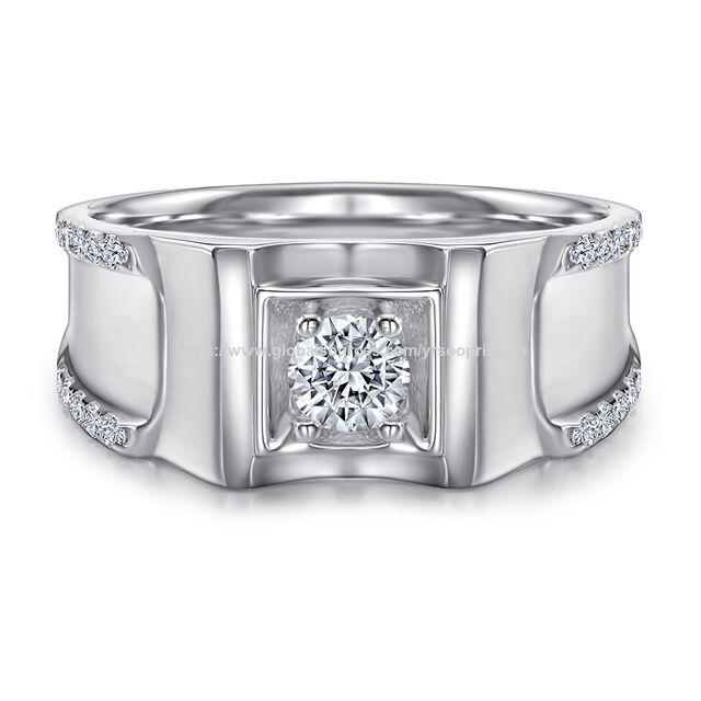 Hochwertiger Modeschmuck Herrenring aus Zirkon S925 Silber - Luxus Geschenk