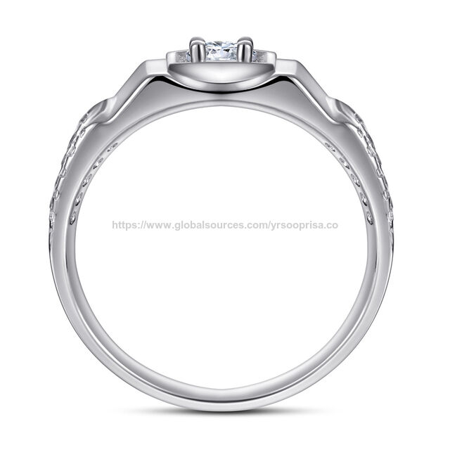 Hochwertiger Modeschmuck Herrenring aus Zirkon S925 Silber - Luxus Geschenk