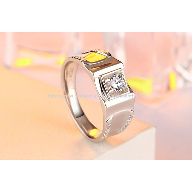 Hochwertiger Modeschmuck Herrenring aus Zirkon S925 Silber - Luxus Geschenk