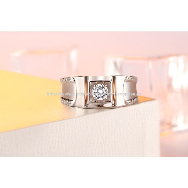 Hochwertiger Modeschmuck Herrenring aus Zirkon S925 Silber - Luxus Geschenk