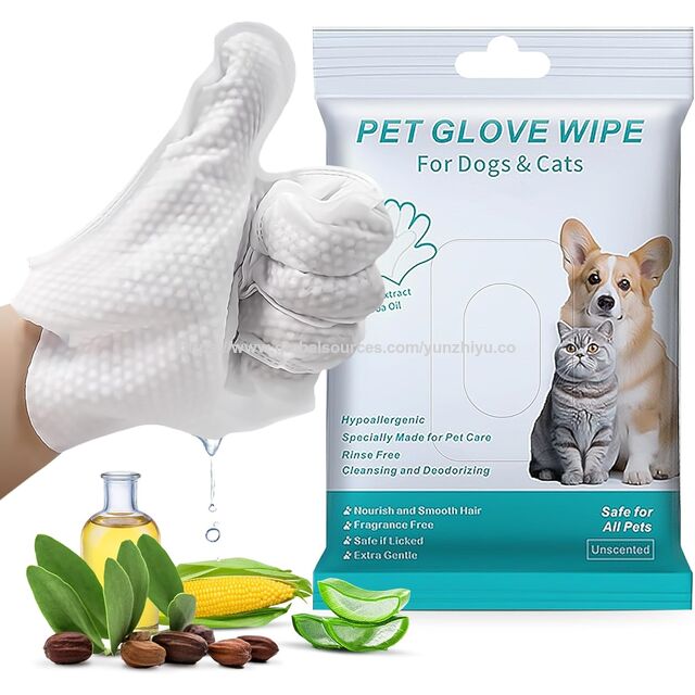 Lingettes de Bain Jetables pour Chiens, Nettoyage et Désodorisation, Lingettes Gants pour Animaux de Compagnie, pour Chiens et Chats