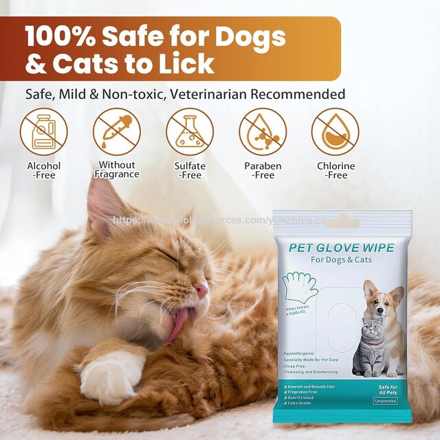 Lingettes de Bain Jetables pour Chiens, Nettoyage et Désodorisation, Lingettes Gants pour Animaux de Compagnie, pour Chiens et Chats