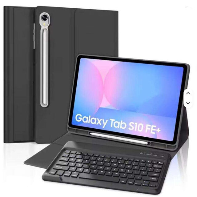 Étui de protection en cuir avec clavier sans fil USB BT pour tablette Samsung Galaxy Tab S10 FE Plus 13,1 pouces 2025