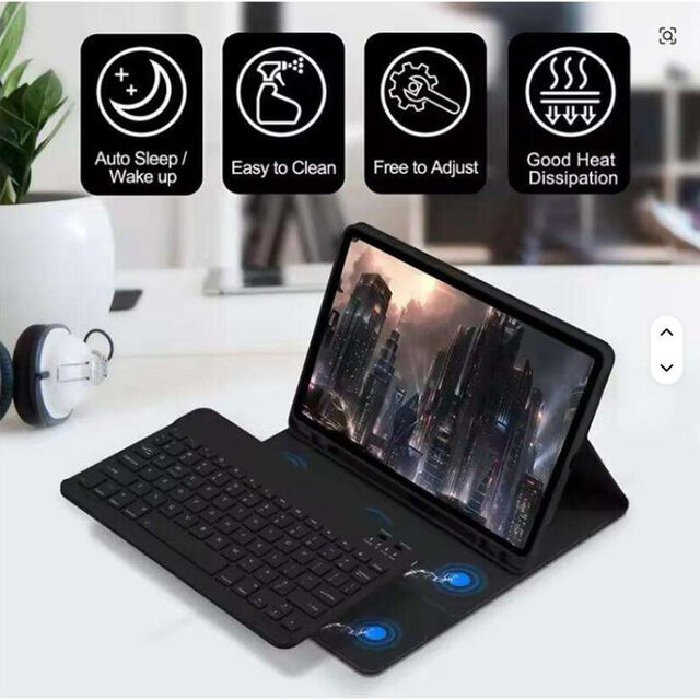 Étui de protection en cuir avec clavier sans fil USB BT pour tablette Samsung Galaxy Tab S10 FE Plus 13,1 pouces 2025