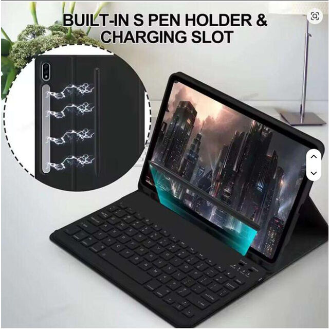 Étui de protection en cuir avec clavier sans fil USB BT pour tablette Samsung Galaxy Tab S10 FE Plus 13,1 pouces 2025
