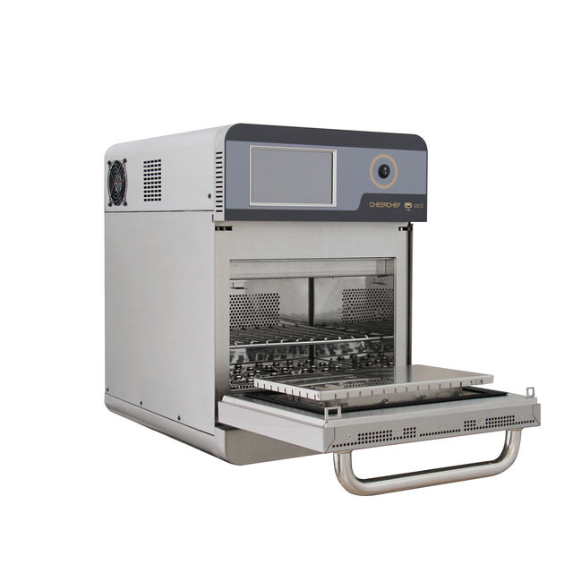 CheerChef Oven Countertop Stainless Steel Tanpa Ventilasi Listrik Kecepatan Tinggi, Layar Sentuh, Menu Terprogram, Oven Countertop Kecepatan Tinggi