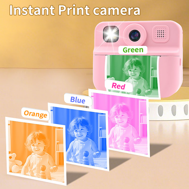 KDC-030D FunShot Appareil Photo Instantané pour Enfants avec Double Caméra