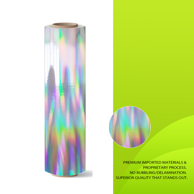 Großhandel Beliebte holographische Kunststofffolie Hohe Unterstützung Kundenspezifische Regenbogen-Verpackungsdekorfolie Transparente holographische Folie