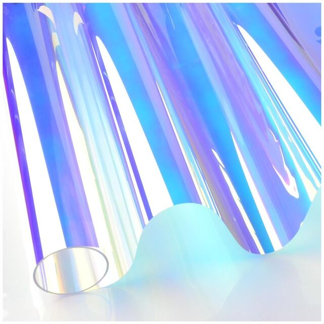 Großhandel Beliebte holographische Kunststofffolie Hohe Unterstützung Kundenspezifische Regenbogen-Verpackungsdekorfolie Transparente holographische Folie