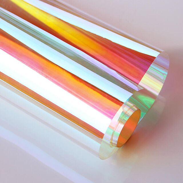 Großhandel Beliebte holographische Kunststofffolie Hohe Unterstützung Kundenspezifische Regenbogen-Verpackungsdekorfolie Transparente holographische Folie
