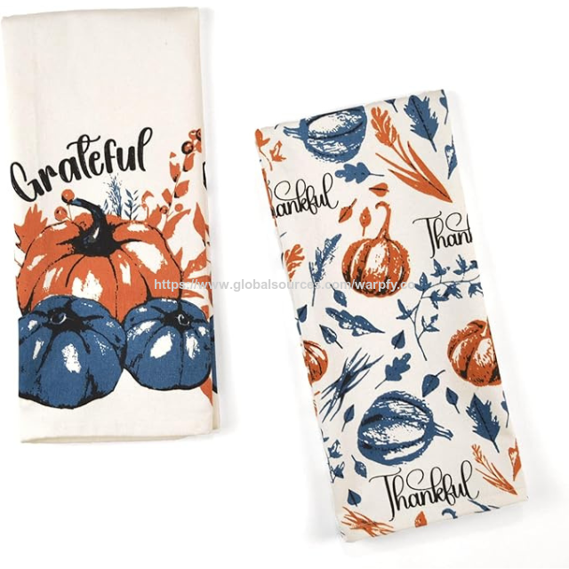 Prix usine Torchons de cuisine de Noël 100 % coton personnalisables Lot de 2 - Imprimés, doux, absorbants, Fabrication OEM/ODM