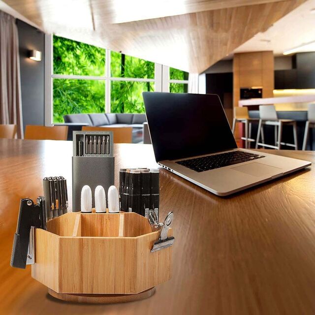 Boîte à maquillage en bois pour bureau, Boîte à maquillage en bois minimaliste, Boîte à maquillage en bois faite à la main, Boîte à maquillage en chêne massif