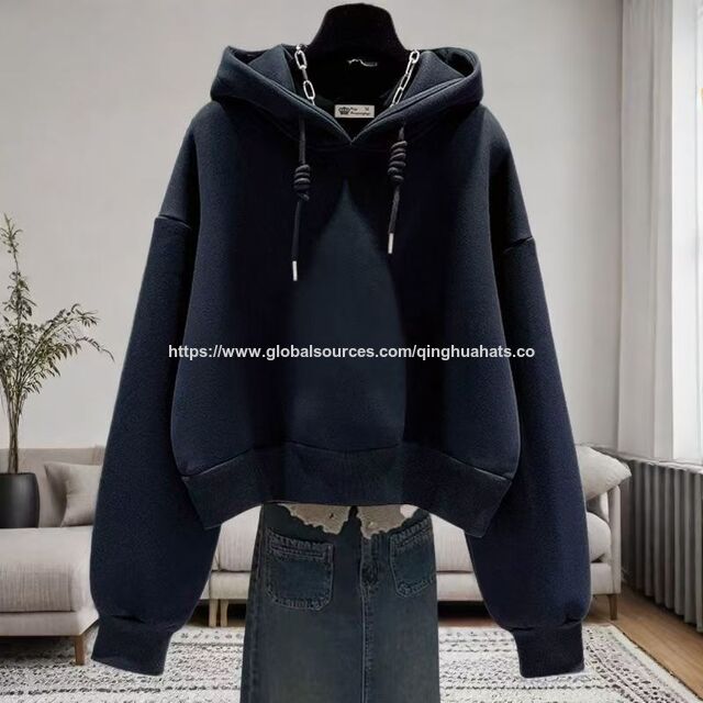 Moletons de moda oversized de cor sólida Hip Hop de peso pesado personalizado 350GSM Ajuste solto Design liso grosso e pesado Moletom Premium