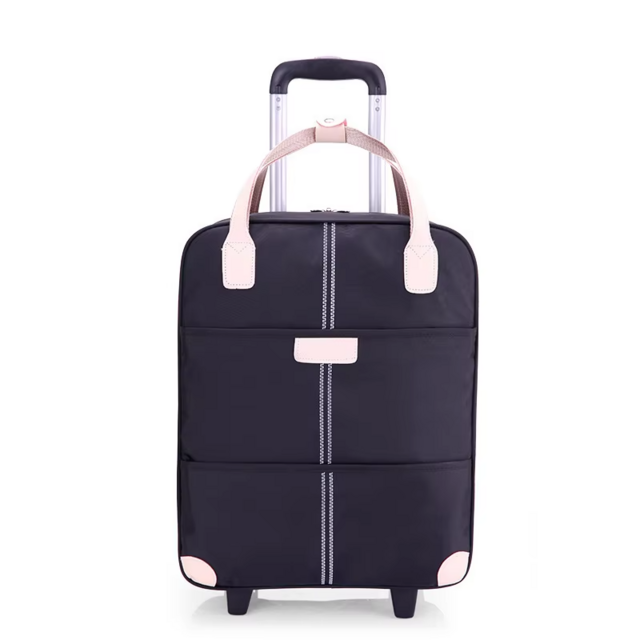 Fashionable Unisex Waterproof Wheeled Trolley Duffel Bags Portable Rolling Luggage Made Oxford Material for Men Women's Travel